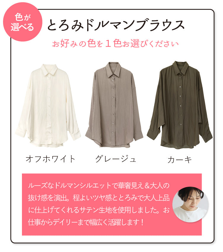 大人のとろみで魅せるお出かけブラウスコーデ2点セット
