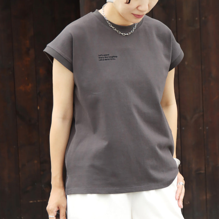 ロゴ刺繍フレンチTシャツ