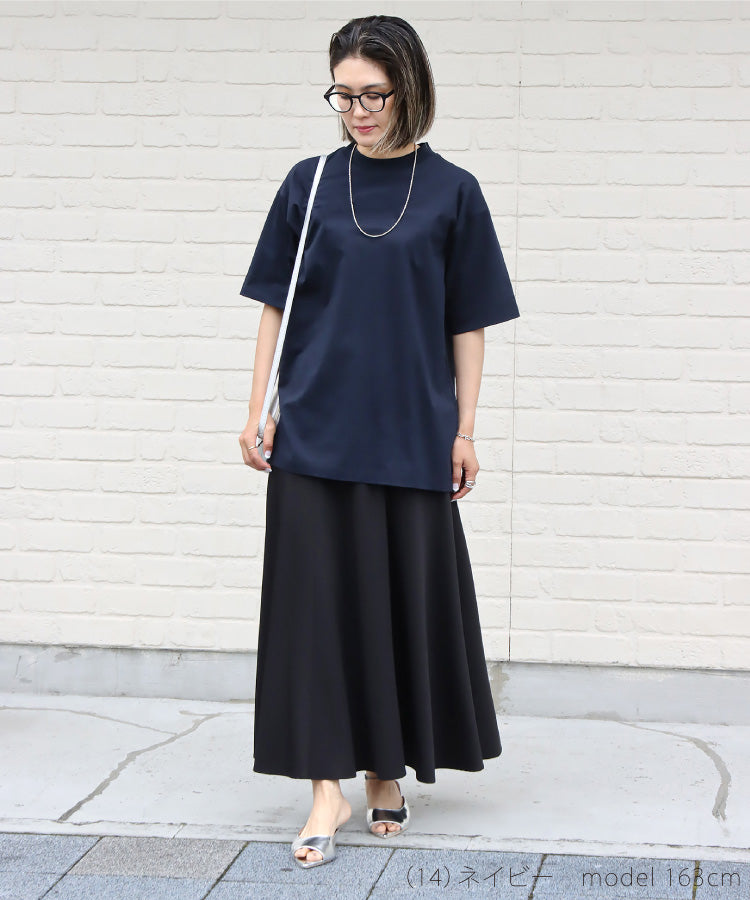 シルケットハイネックTシャツ