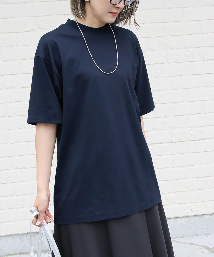 シルケットハイネックTシャツ