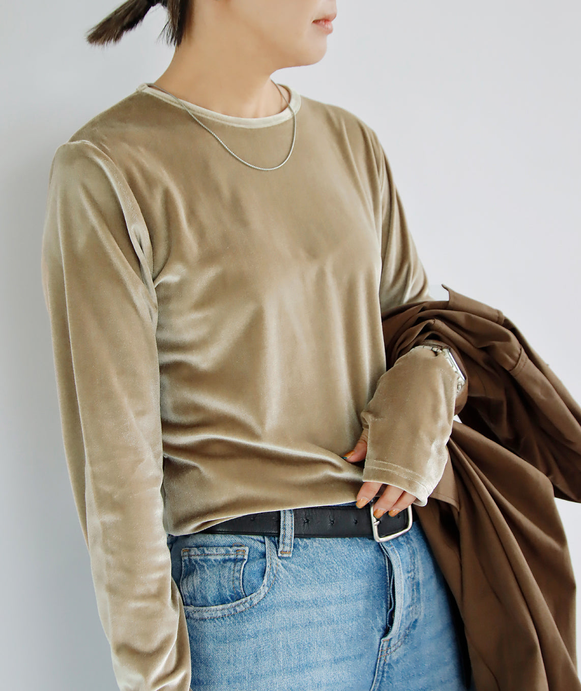 ベロアロングスリーブTシャツ