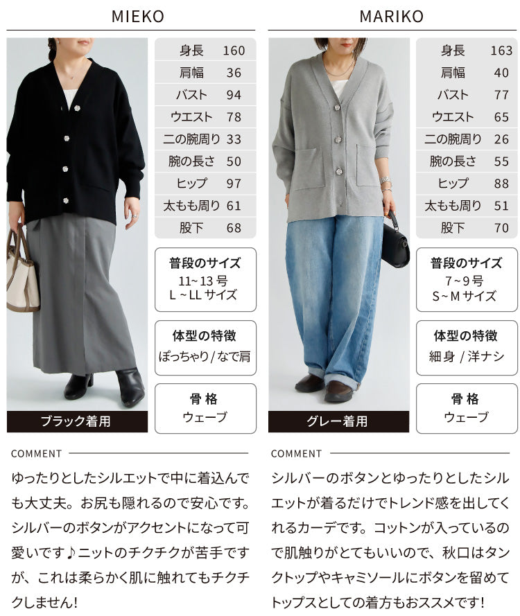 Vネックニットカーディガン