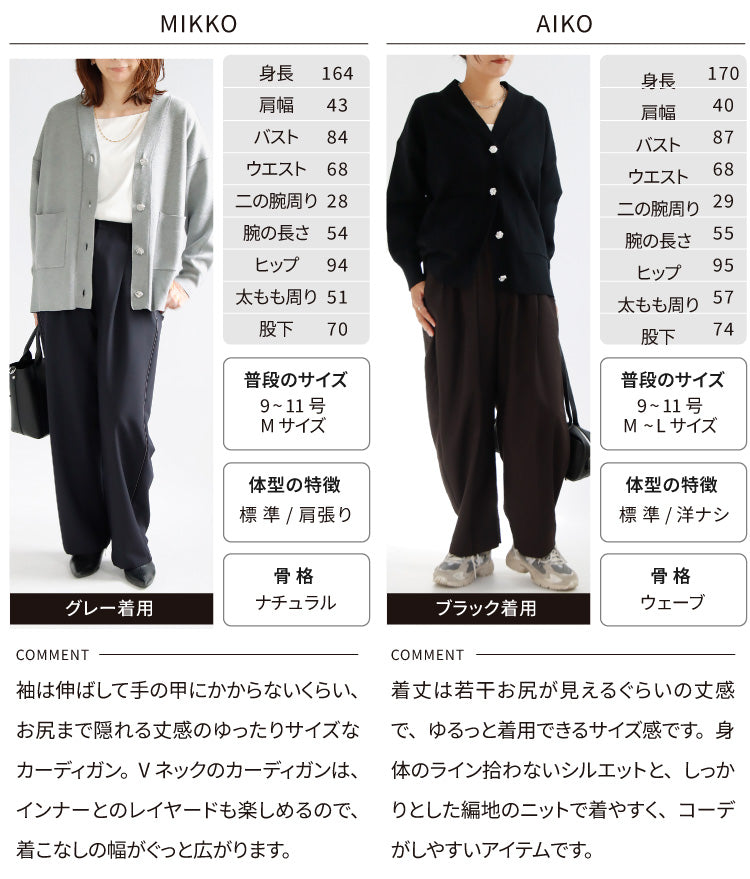 Vネックニットカーディガン