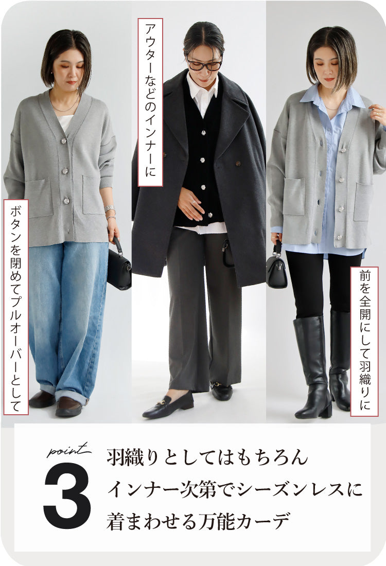 Vネックニットカーディガン
