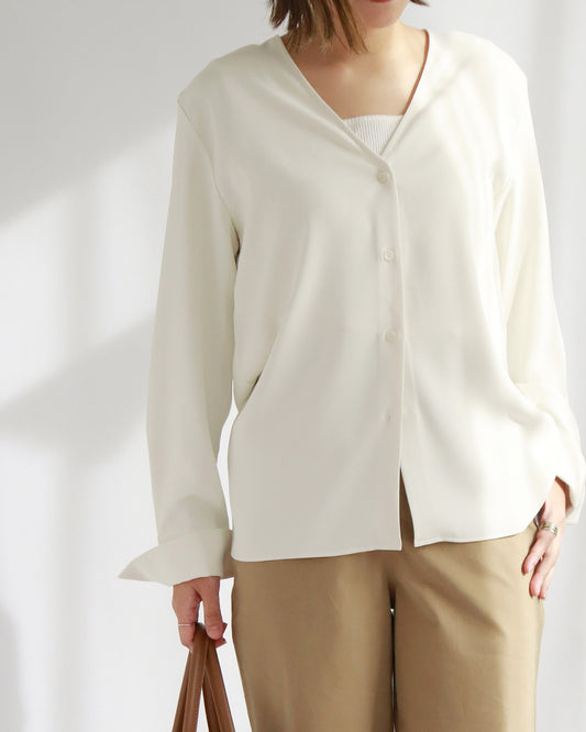 Vネックシャツジャケット