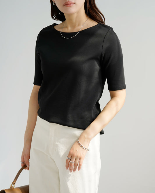 すっきり見え5分袖Tシャツ