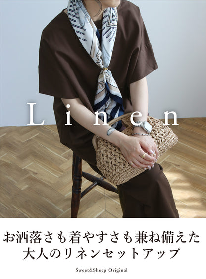 リネンセットアップコーデ