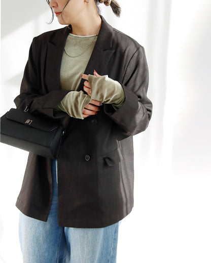 ジャケット×ベロアトップスコーデ2点セット