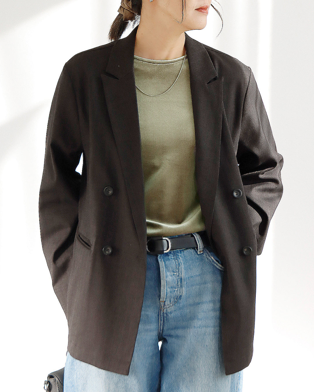 ジャケット×ベロアトップスコーデ2点セット