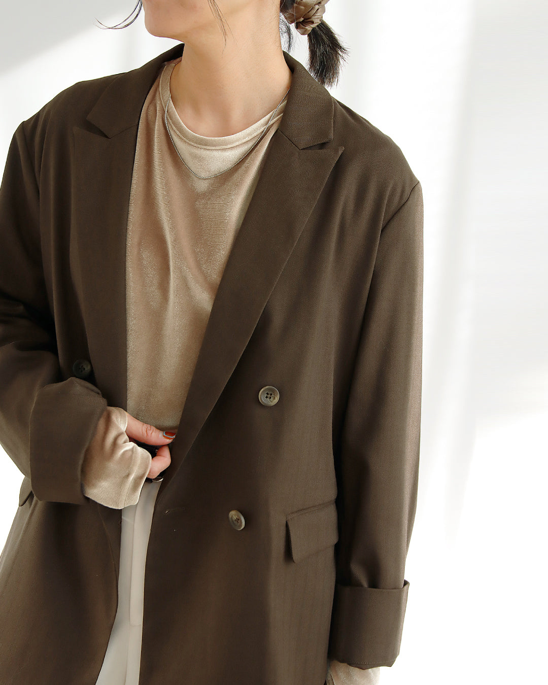 ジャケット×ベロアトップスコーデ2点セット