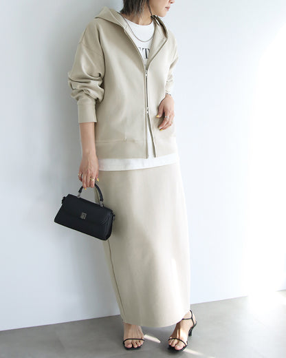 【予約商品2月中～下旬入荷予定】ポンチパーカー×タイトスカートセットアップ