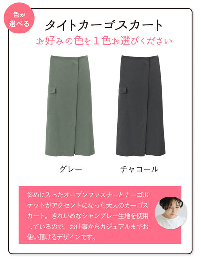 【一部予約商品5/上～中旬入荷予定】お仕事も休日も両立するきれいめT×デザインスカートコーデ2点セット