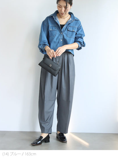 クロップドデニムシャツ