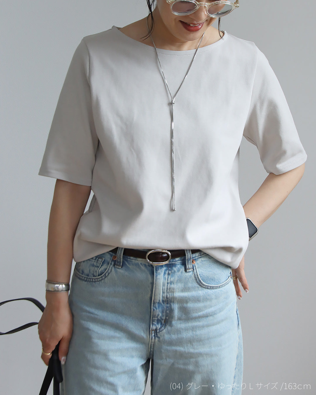 すっきり見え5分袖Tシャツ