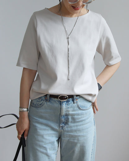 すっきり見え5分袖Tシャツ