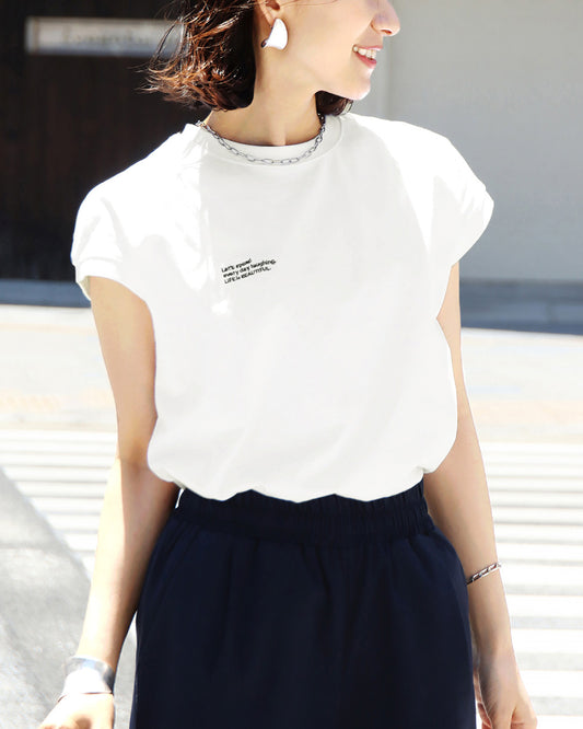 ロゴ刺繍フレンチTシャツ