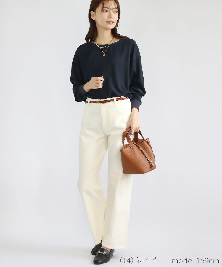 【一部予約販売 1/中～下旬入荷予定】リブ使いジョーゼットプルオーバー