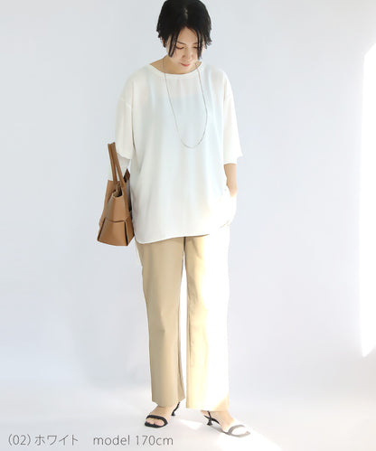 【一部予約販売 1/中～下旬入荷予定】リブ使いジョーゼットプルオーバー