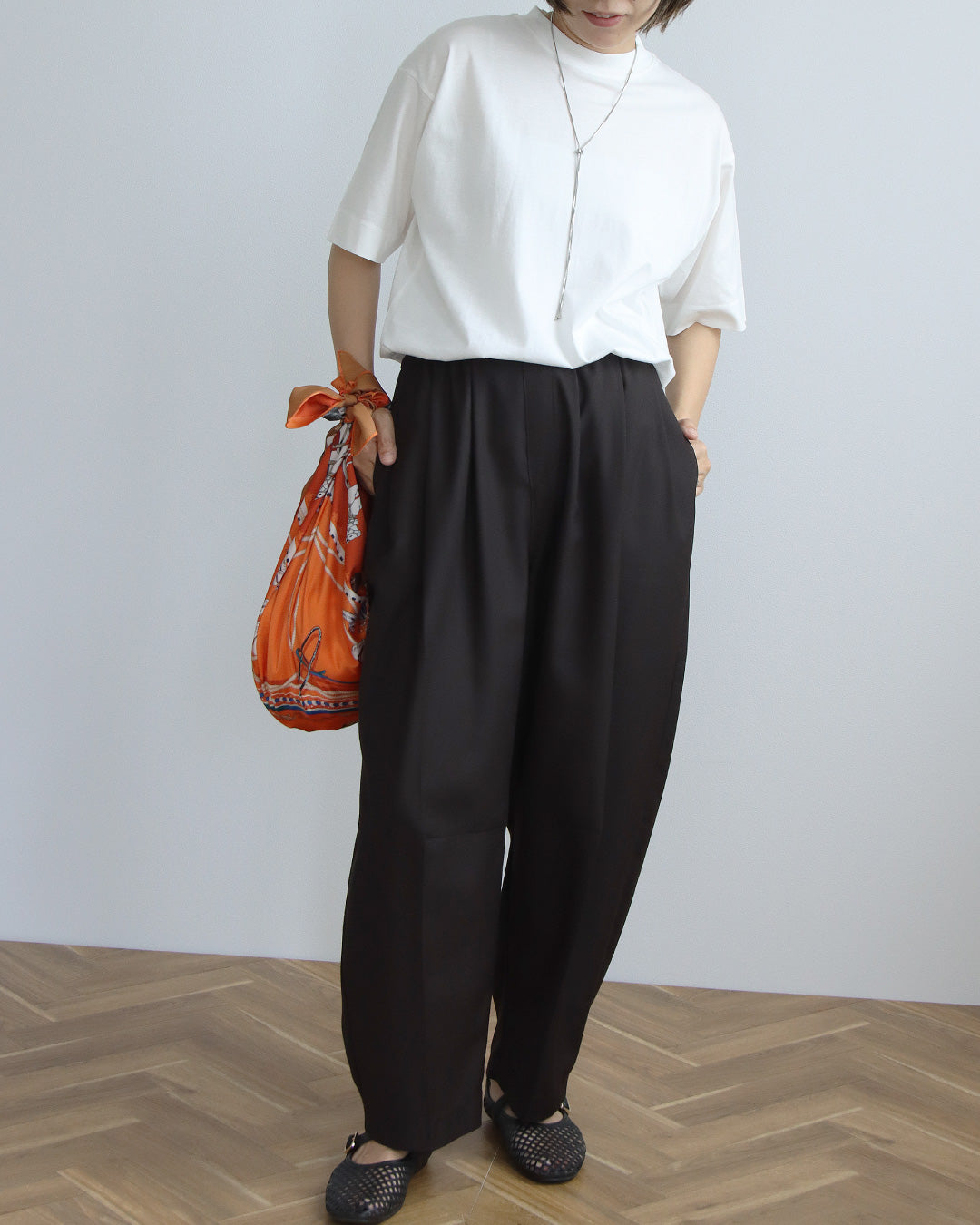 シルケットハイネックTシャツ