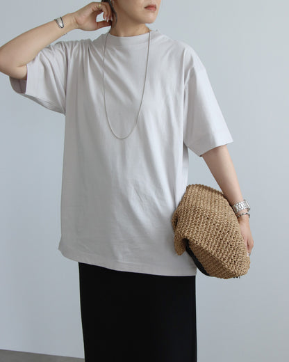 シルケットハイネックTシャツ