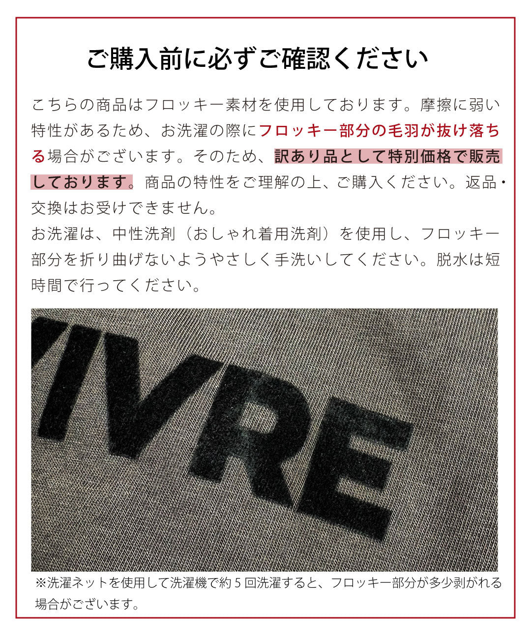 ロゴフロッキープリントTシャツ【訳あり】