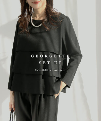 ジョーゼットフリルセットアップ