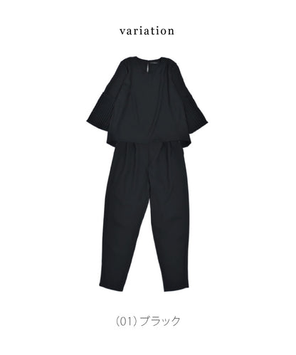 袖プリーツセットアップ