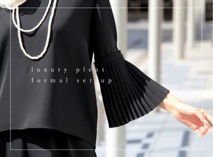 袖プリーツセットアップ