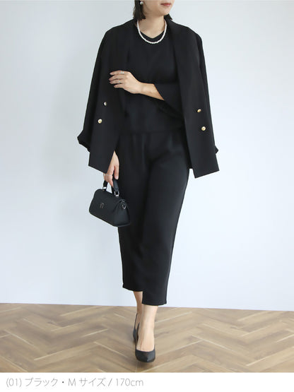 袖プリーツセットアップ