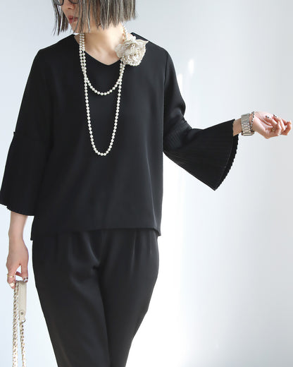 袖プリーツセットアップ