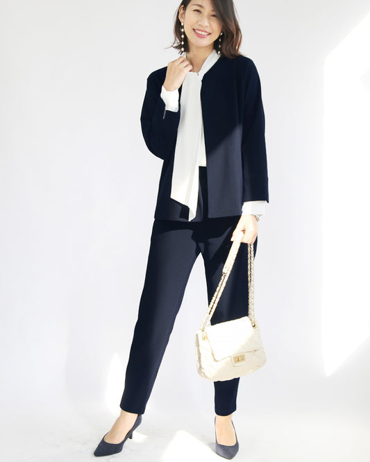 厚地ジョーゼットパンツセットアップ