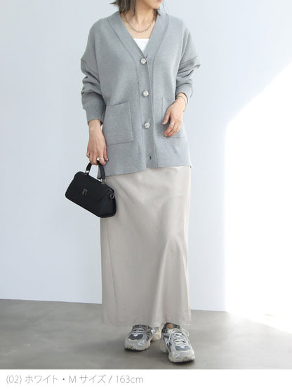 リブスクエア７分袖トップス