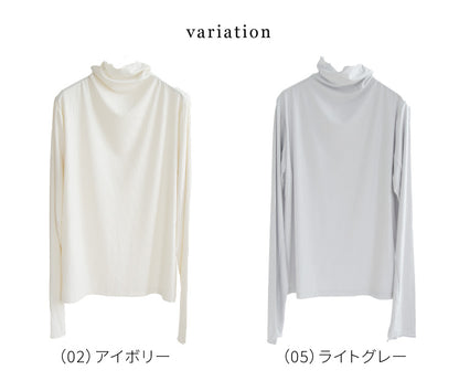 シアーリブタートルネックトップス