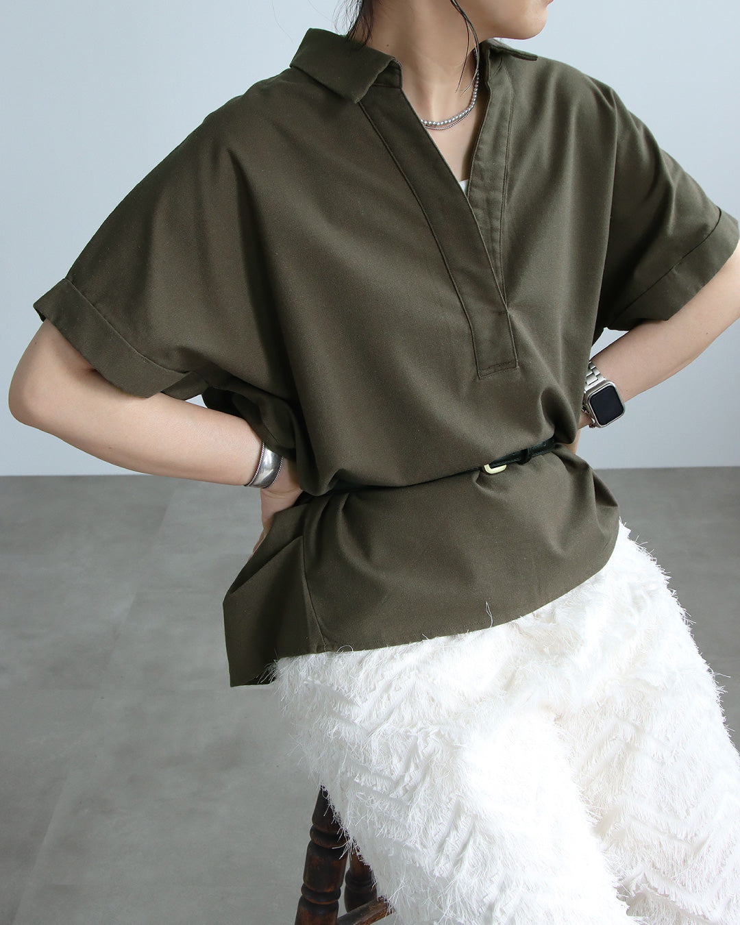 【予約商品7月7月入荷予定】リネンスキッパーシャツ