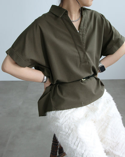 【予約商品7月7月入荷予定】リネンスキッパーシャツ