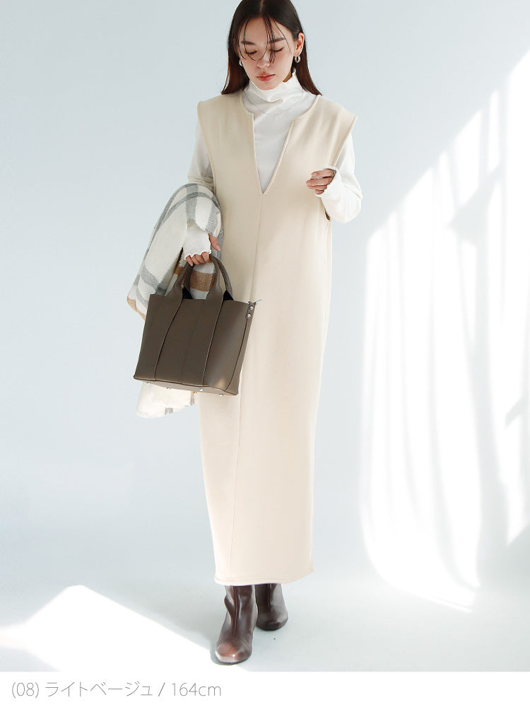 裏ボアキーネックジャンパースカート