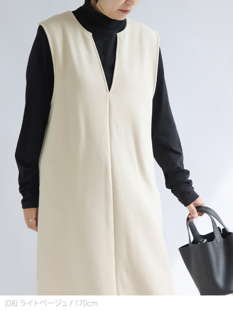 裏ボアキーネックジャンパースカート