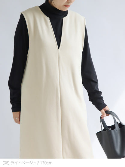 裏ボアキーネックジャンパースカート