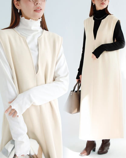 裏ボアキーネックジャンパースカート