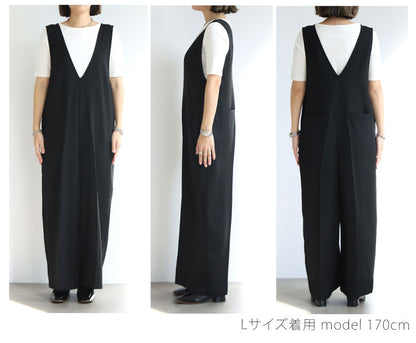 Vネックサロペット