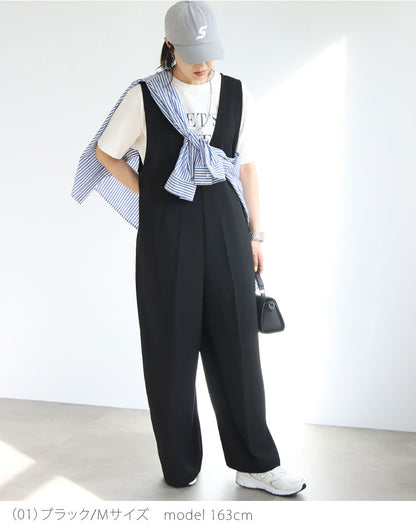 Vネックサロペット