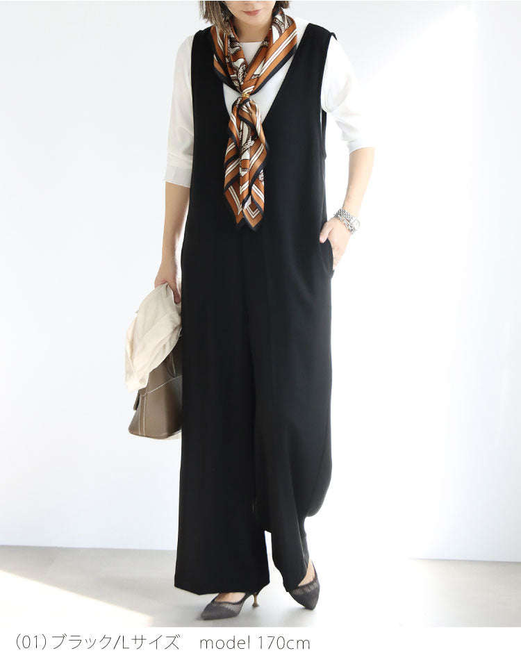 Vネックサロペット