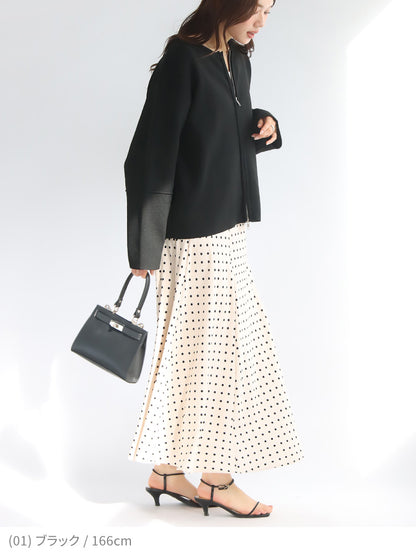 ダブルジップニットカーディガン