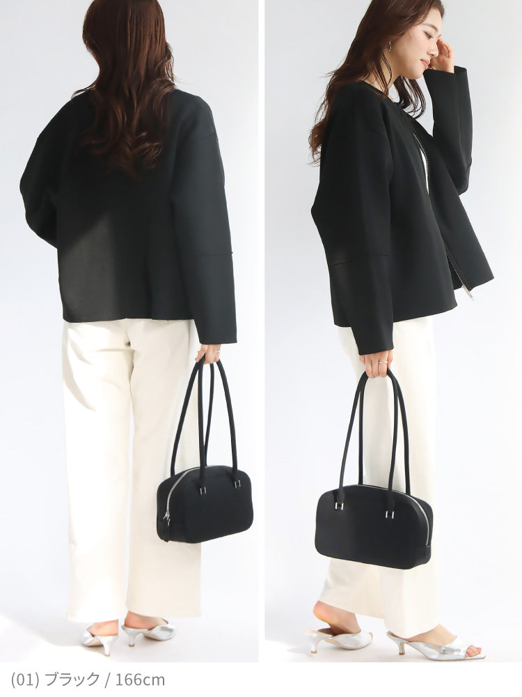 ダブルジップニットカーディガン