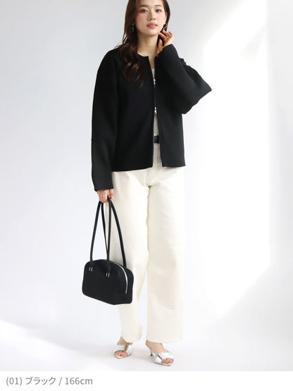 ダブルジップニットカーディガン