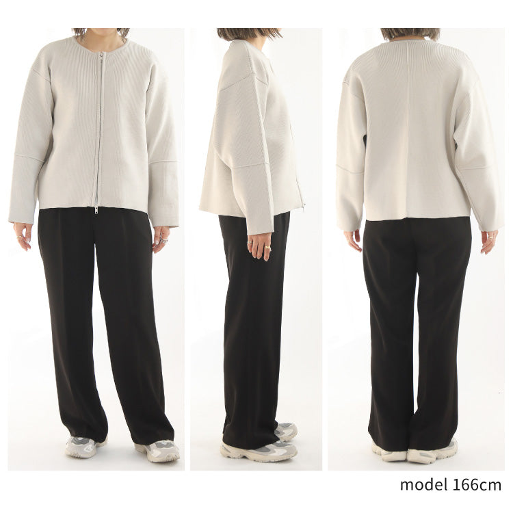 ダブルジップニットカーディガン