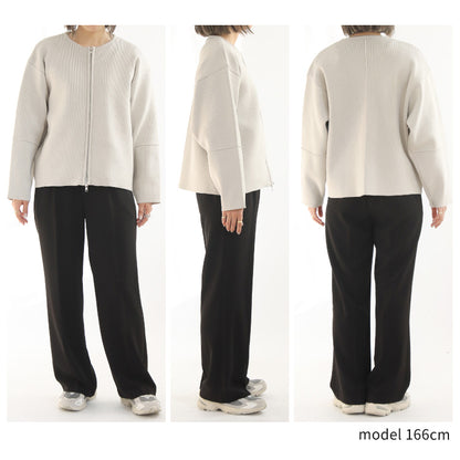 ダブルジップニットカーディガン