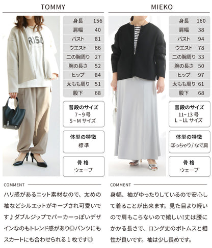 ダブルジップニットカーディガン