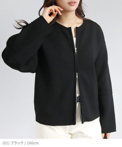 ダブルジップニットカーディガン