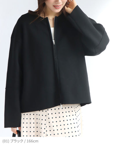 ダブルジップニットカーディガン